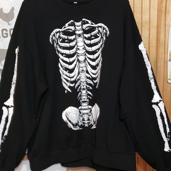 XL Halloween SkeletonHeavy Good Quality Long Sleeve Cotton Crew Neck Sweatshirt - Picture 1 of 2